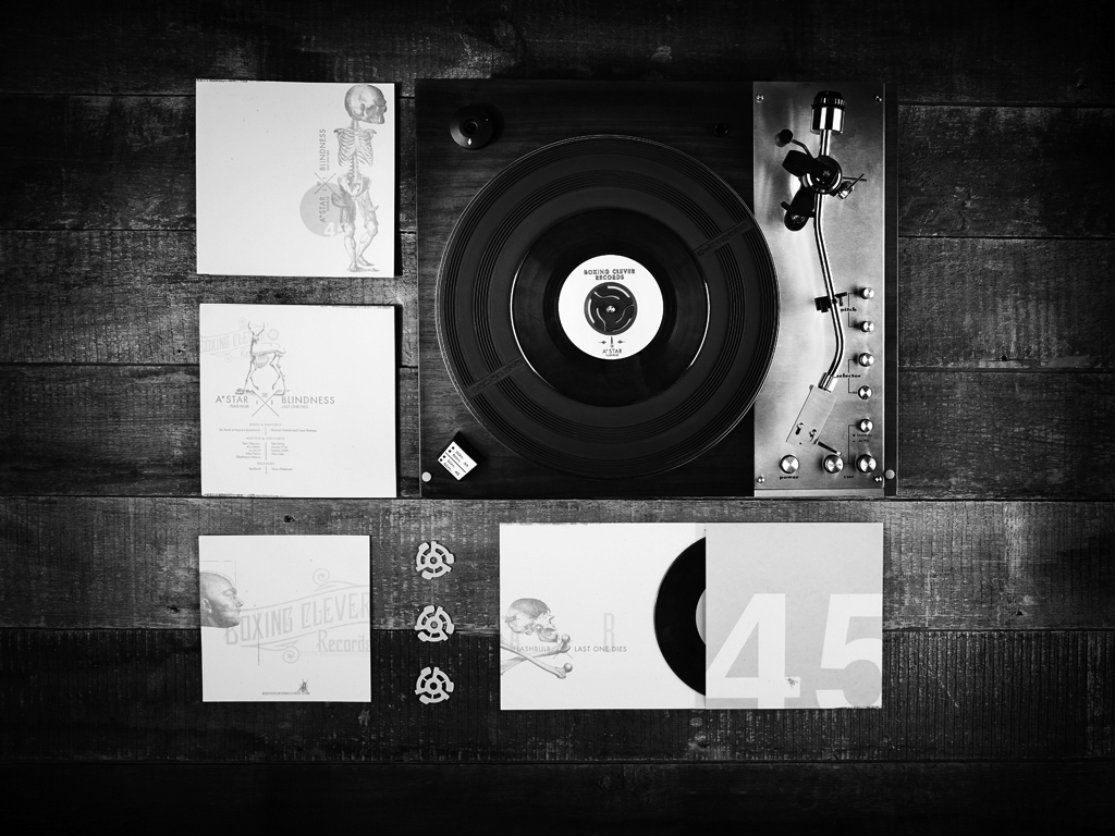 Professional Abdication A*STAR & BLINDNESS 7" 45 RPM RECORD SLEEVE DESIGN