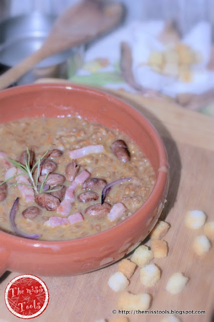 zuppa di farro con fagioli - spelt soup with beans