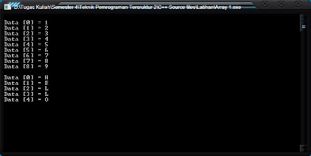 Contoh Program Array dimensi 1 C++ ~ Fikri Mujahid