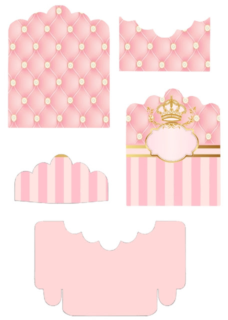 Corona Dorada en Fondo Rosa: Soporte para Golosinas para Imprimir Gratis Corona Dorada en Fondo Rosa: Soporte para Golosinas para Imprimir Gratis