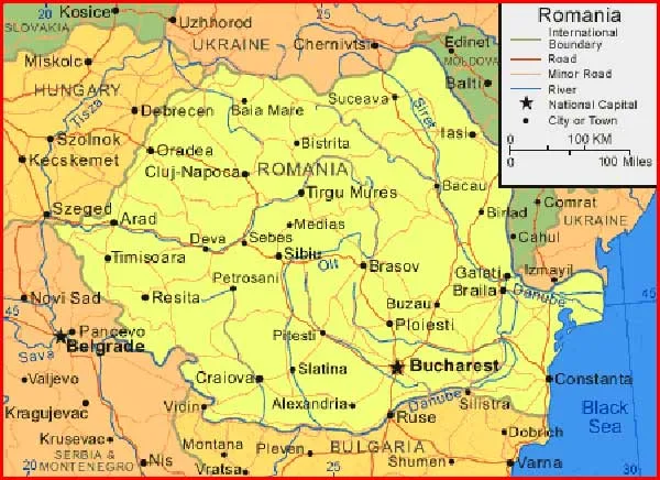 Gambar Peta Rumania