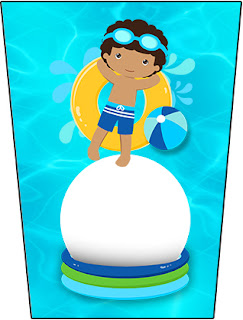 Fiesta en la Piscina, Niño Moreno: Etiquetas para Candy Bar para Imprimir Gratis. Etiquetas de Fiesta en la Piscina, Niño Moreno para imprimir gratis.