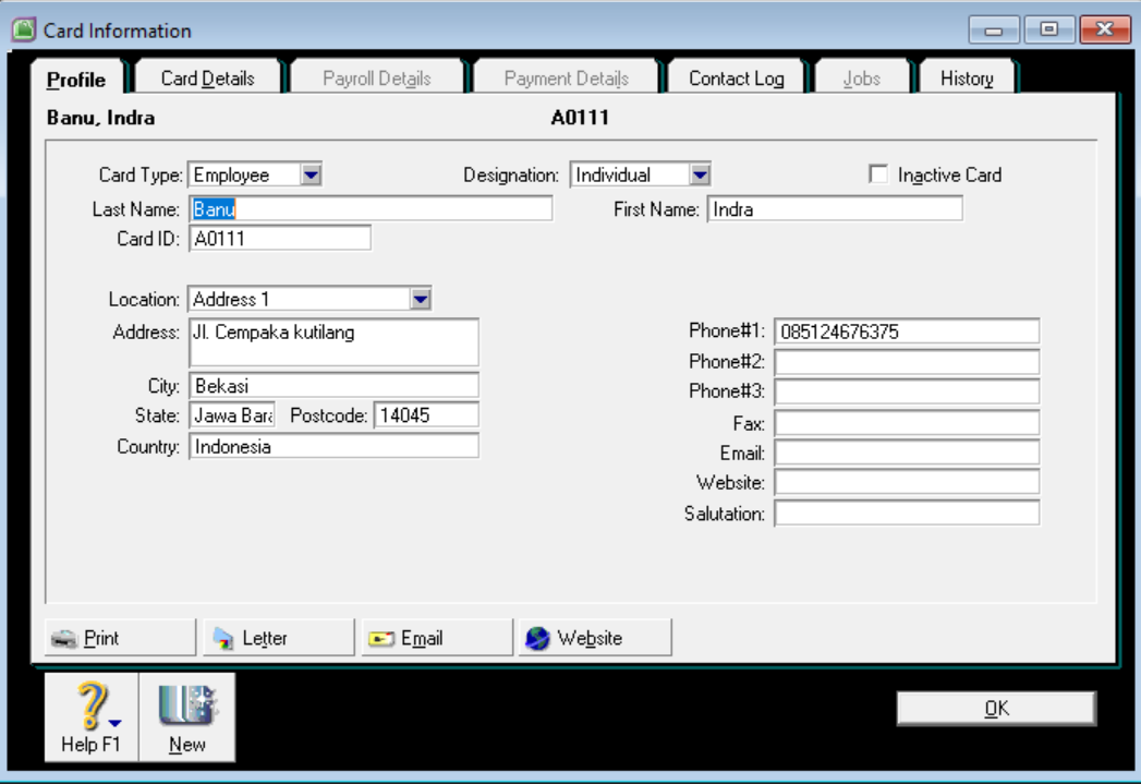 Tugas Tutorial Pembuatan Card File di MYOB