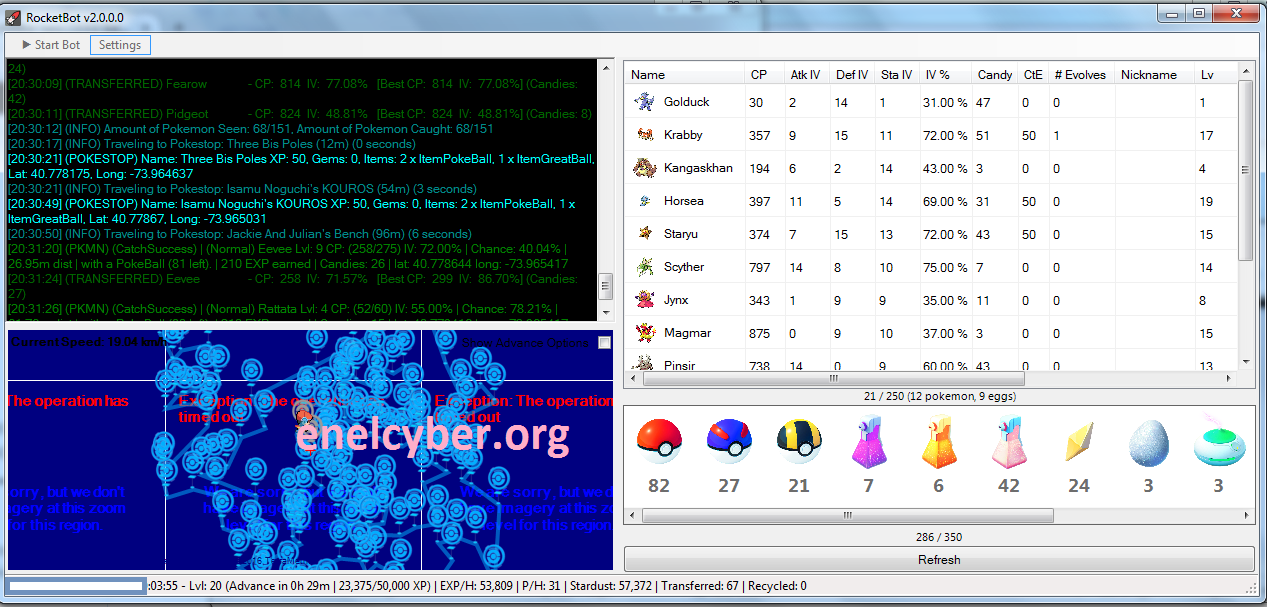 Rocketbot Versi 2 0 0 0 Bot Pokemon Go Gui Terbaru Enel Cyber
