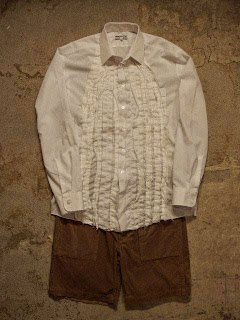 REBUILD BY NEEDLES Ribbon Shirt-Flannel&White Spring/Summer 2015 SUNRISE MARKET