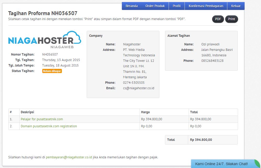 Cara Membeli Hosting Dan Domain Di Niagahoster
