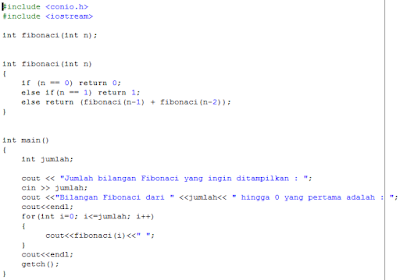 Die Santo Blog: Deret Fibonacci dan Aplikasinya dengan C++
