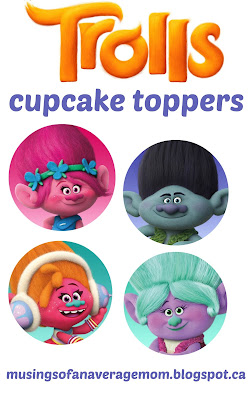 trolls cupcake toppers