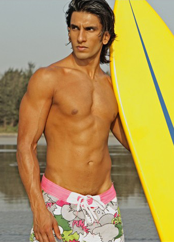 Shirtless Bollywood Men Ranveer Singh.