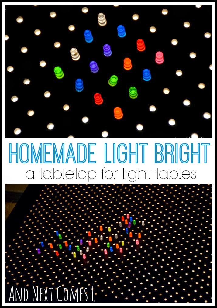 Homemade light bright - a DIY project that converts your light table into a light bright from And Next Comes L