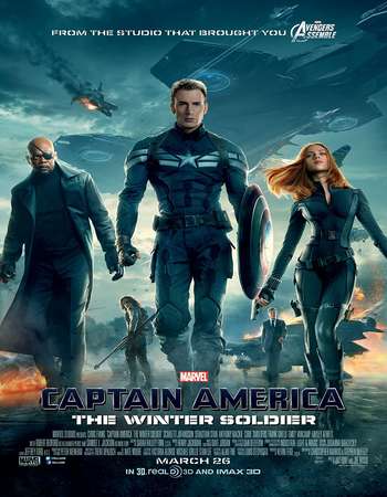 Poster Of Captain America The Winter Soldier 2014 Dual Audio 550MB BRRip 720p ESubs HEVC Free Download Watch Online downloadhub.in