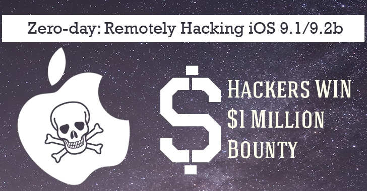 Hackers WIN $1 Million Bounty for Remotely Hacking latest iOS 9 iPhone