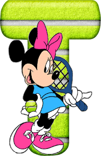 Abecedario de Minnie Jugando al Tenis. Minnie Playing Tennis Alphabet.