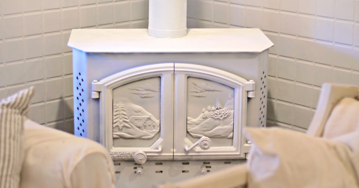 Shabby Sweet Cottage Painted Wood Burner and Tile
