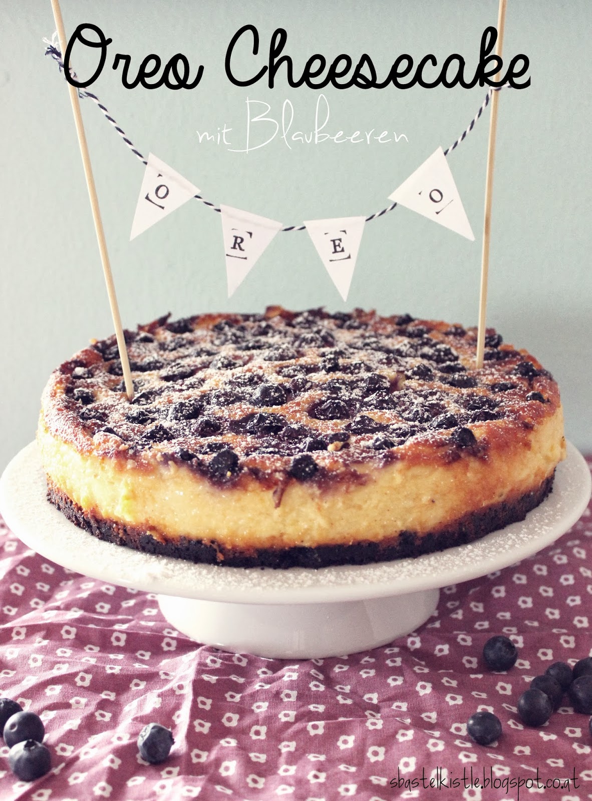 Oreo Cheesecake mit Blaubeeren