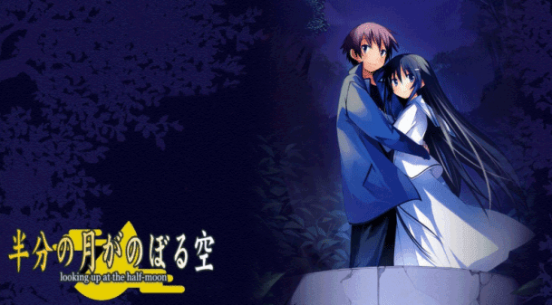 Hantsuki (Hanbun Tsuki ga Noboru Sora) - Daftar Anime Romance Ending Menikah Hantsuki (Hanbun Tsuki ga Noboru Sora) - Daftar Anime Romance Ending Menikah