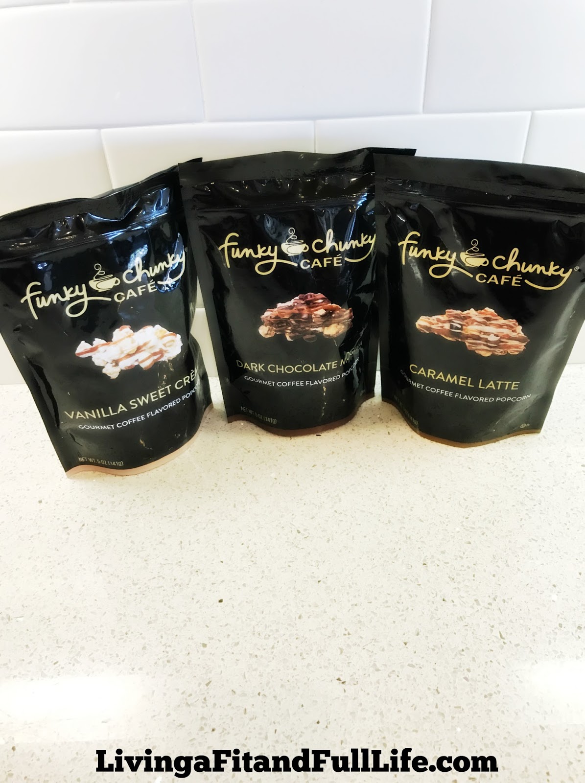 Living a Fit and Full Life Funky Chunky Gourmet Coffee Flavored Popcorn is Here and it's