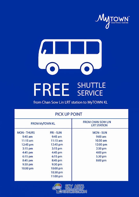 Free shuttle service from Chan Sow Lin LRT Station to MyTown Shopping Mall