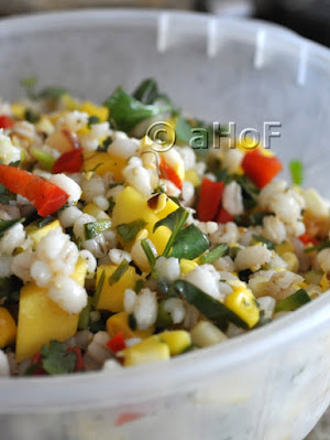 Barley, Salad, Corn, Mango, side dish, main dish