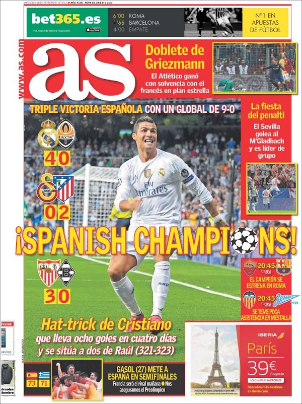 Real Madrid, AS: "¡Spanish Champions!"