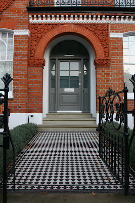 Victorian mosaic path and York stone steps