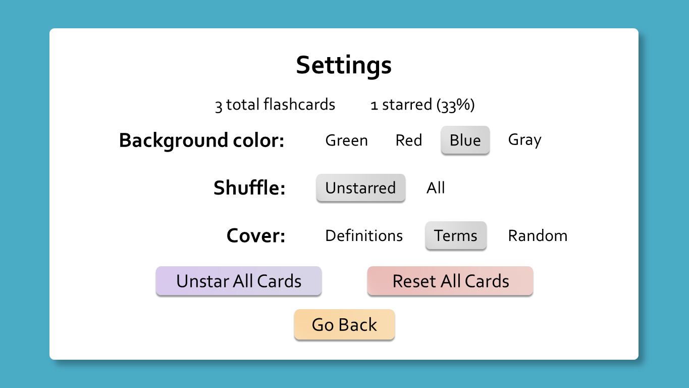 powerpoint - Flashcards for PowerPoint FlashcardsSettings