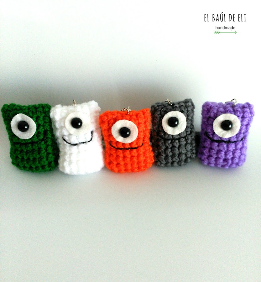 amigurumis, crochet, ganchillo, monstruos, lana, llaveros