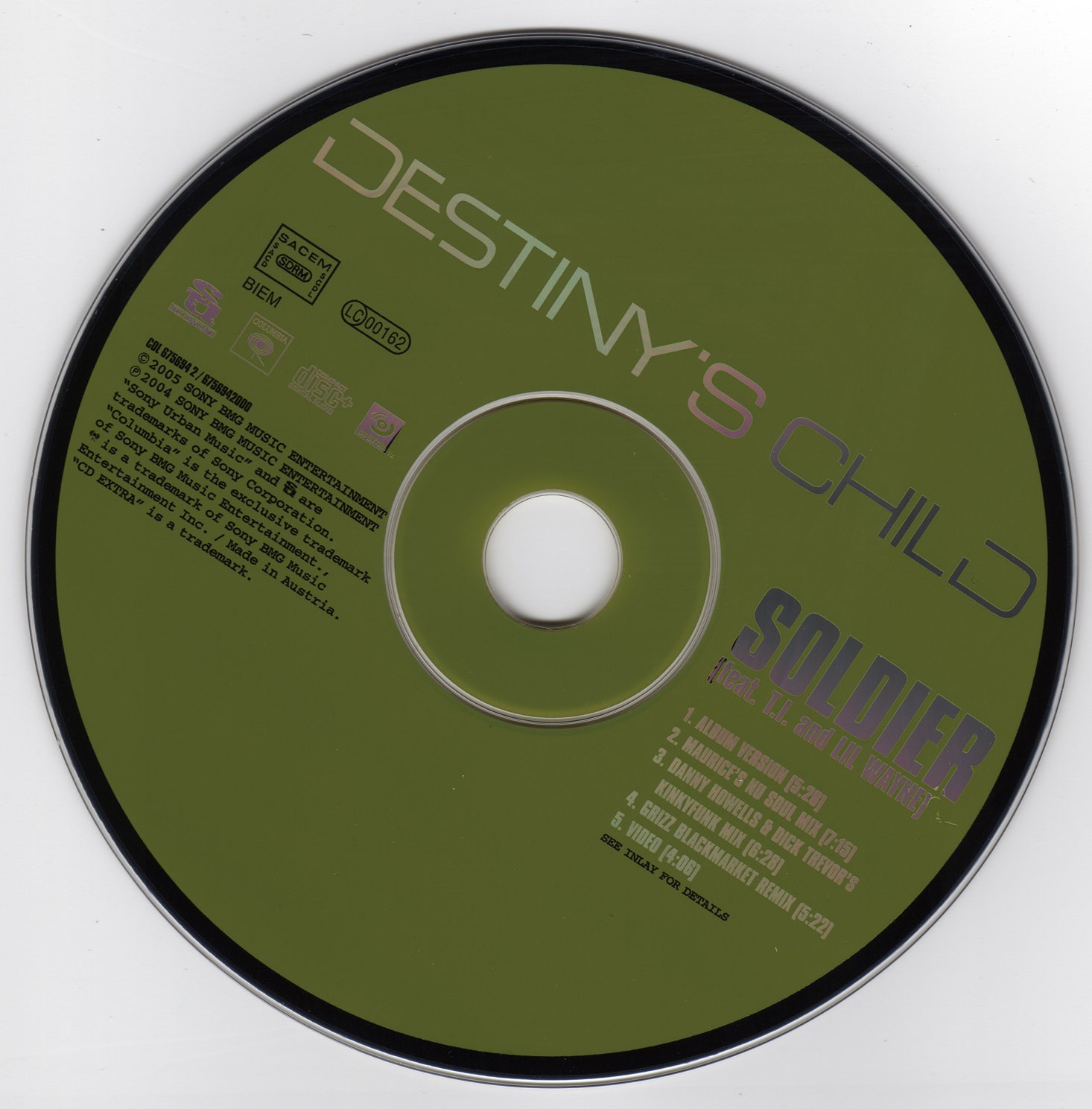 Single Destiny's Child Soldier Encartes Pop