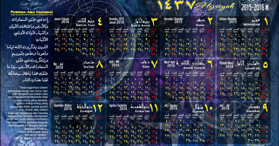 Pustaka Abu Muazzam: KALENDER ISLAM 1437 HIJRIYAH
