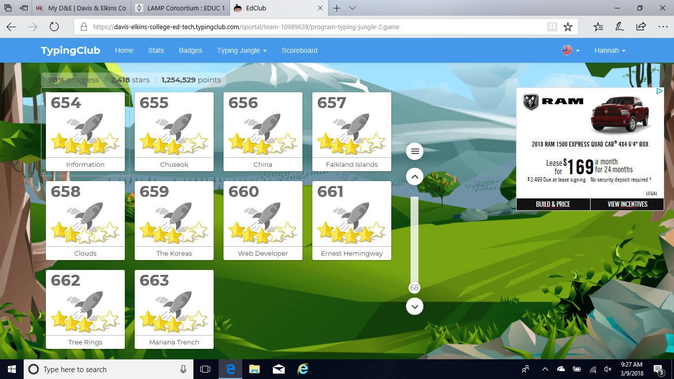 Ed Tech Hannah M. Typing Club