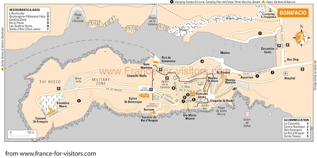 Mapa de Bonifácio – Córsega - França