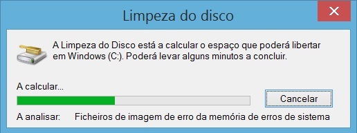 Limpeza do pc -  Limpeza do disco - A calcular espaço