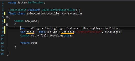 Dynamics AX/365FO: X++ | d365FO | reflection - GetField not return a value