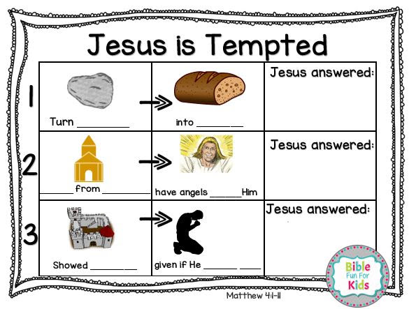satan tempts jesus clipart for children