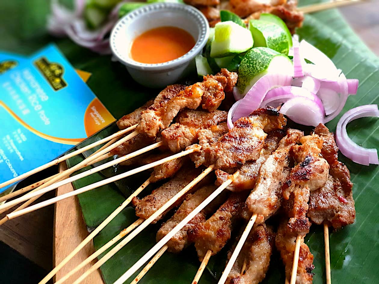 Say My Kitchen Chicken & Pork Satay (Chicken Rice Paste Marinade)