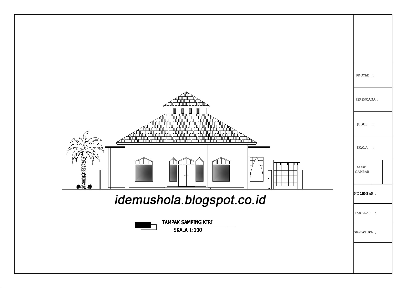 ide mushola: gambar kerja mushola sederhana