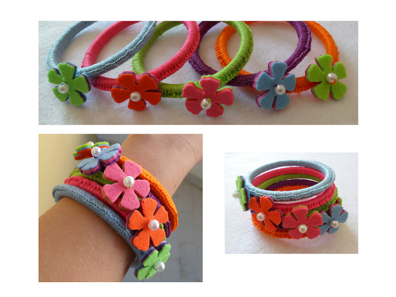 pulseiras coisas de feltro