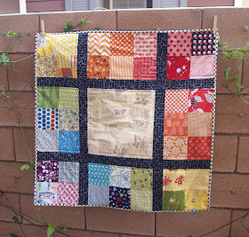 patchwork color study baby quilt