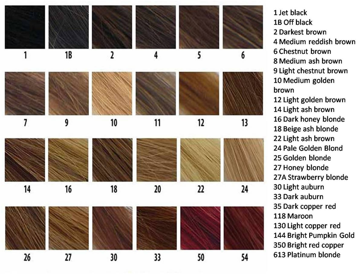 Shades Of Hair Color Chart