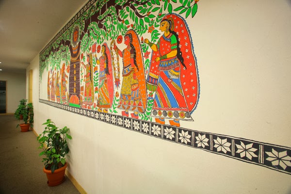 Madhubani folk art mural, Image source http://www.kalamadhyam.org