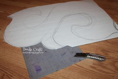 Doodlecraft: DIY Ombre Monogram S made from Duct Tape and Cardboard!