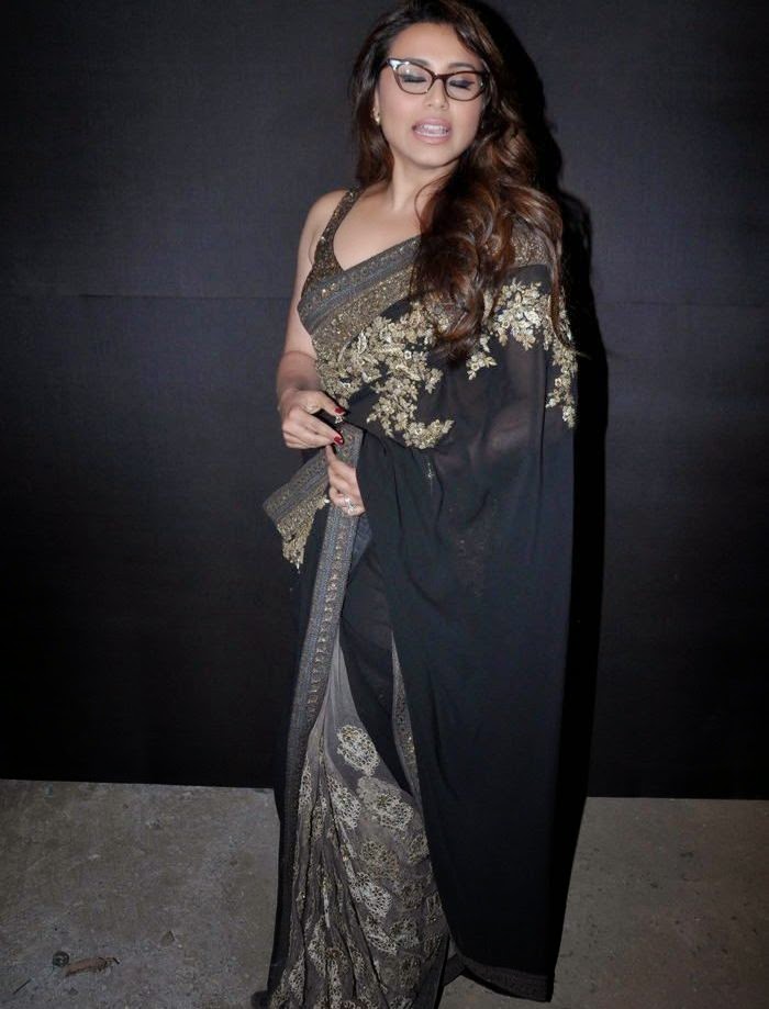Hindi Actress Rani Mukherjee Photos In Black Saree