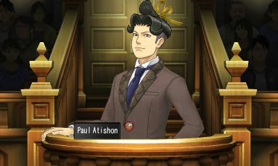 Paul Atishon Paul Atishon Phoenix Wright Ace Attorney Spirit of Justice clean image screenshot on the stand testimony name plate