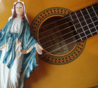 Mary Statue and Guitar