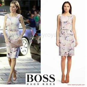 Queen Letizia wore HUGO BOSS Floral Dress