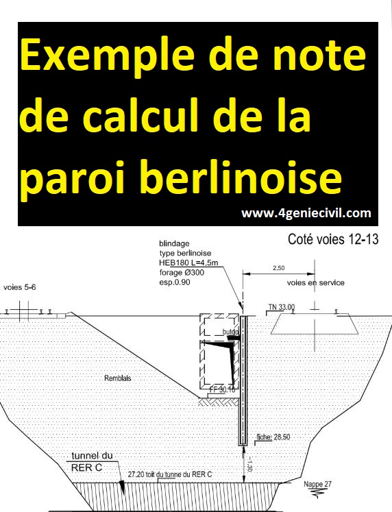 Exemple de note de calcul de la paroi berlinoise Cours