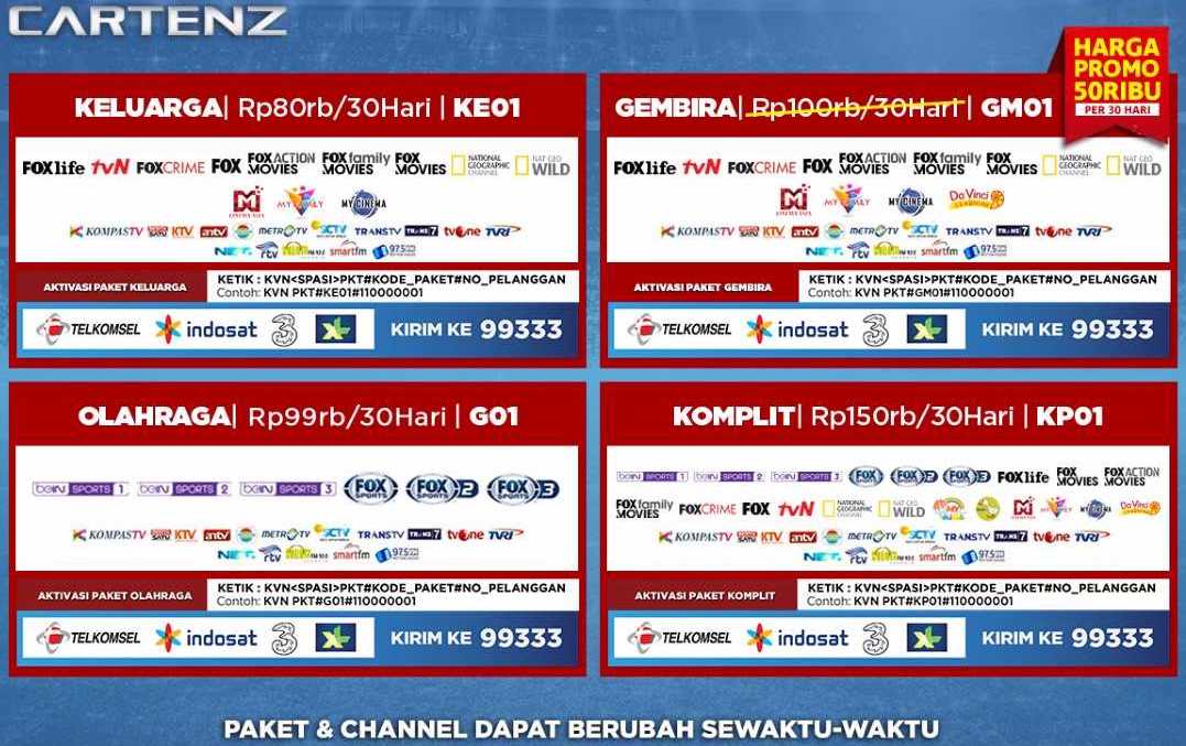Harga Paket Channel K Vision berlangganan k vision dan harga perangkat k vision cartenz Harga Paket Channel K Vision berlangganan k vision dan harga perangkat k vision cartenz