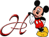 Alfabeto de Mickey Mouse recostado H.