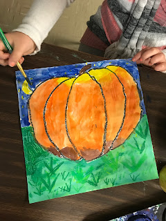 Elements of the Art Room: 2nd Grade Starry Night Pumpkins 🎃