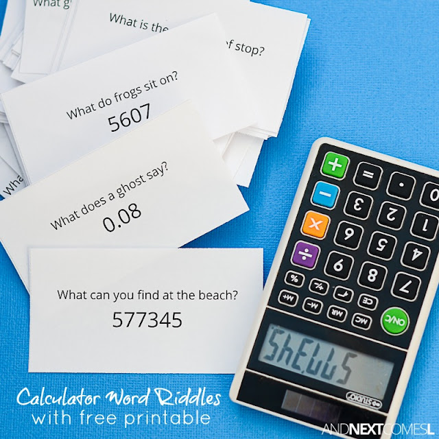 Calculator word riddles